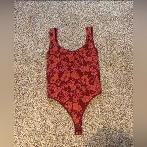 Free People clean lines floral bodysuit